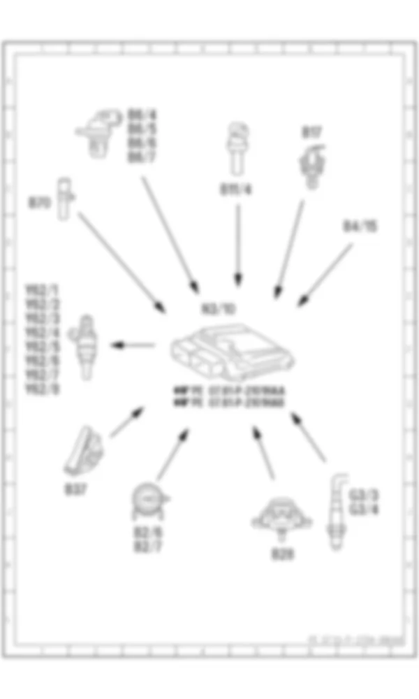Электросхема Электрическая схема управления впрыском для Mercedes-Benz SLS-class (C197) 2010-2020