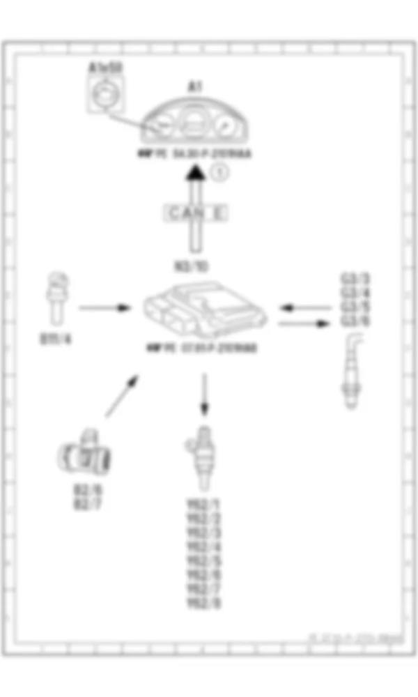 Электросхема Принципиальная электрическая схема лямбда-регулирования для Mercedes-Benz SLS-class (C197) 2010-2020