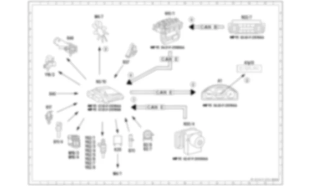 Электросхема Схема электрических функций для управления температурным режимом для Mercedes-Benz SLS-class (C197) 2010-2020