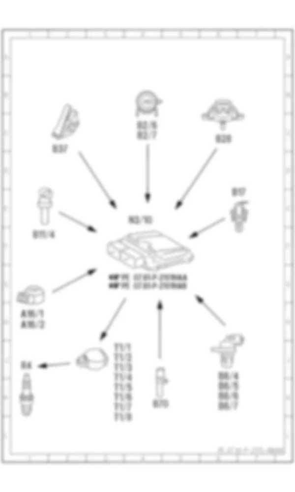 Электросхема Принципиальная электрическая схема контроля детонации для Mercedes-Benz SLS-class (C197) 2010-2020