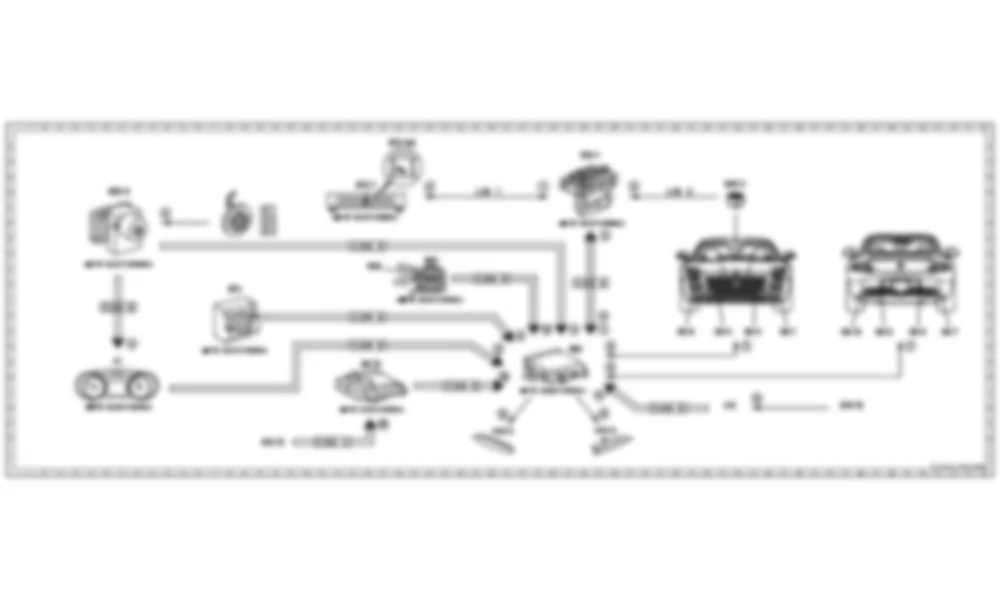 Электросхема Принципиальная электрическая схема парковочной системы для Mercedes-Benz SLS-class (C197) 2010-2020