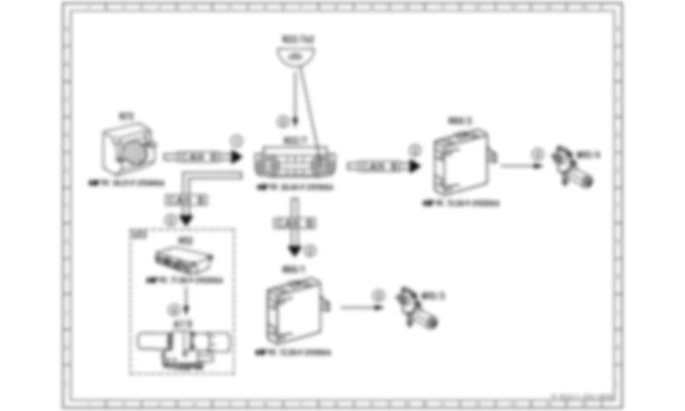 Электросхема Принципиальная электрическая схема для удобного открытия / закрытия с помощью функции рециркуляции воздуха для Mercedes-Benz SLS-class (C197) 2010-2020