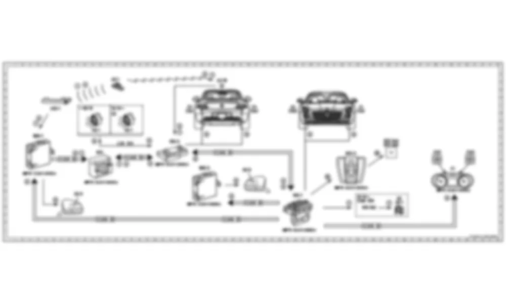 Электросхема Принципиальная электрическая схема системы охранной сигнализации, срабатывание сигнализации аварийным выключателем для Mercedes-Benz SLS-class (C197) 2010-2020
