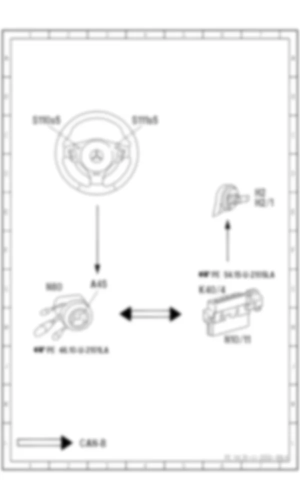 Электросхема Функциональная схема электрической системы звуковой системы фанфар (FAN) для Mercedes-Benz SLR-class (C199) 2003—2010