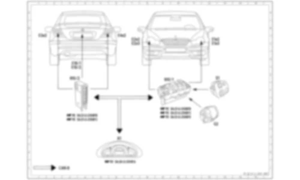 Электросхема Функциональная схема электрической системы для наружного освещения для Mercedes-Benz C-class (W203) 2000—2007