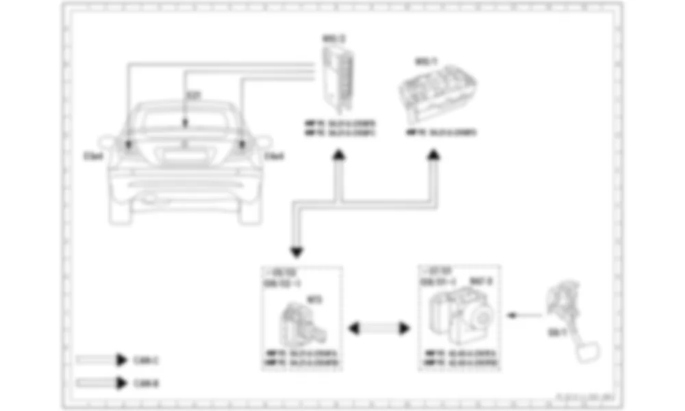 Электросхема Функциональная схема электрической системы для наружного освещения для Mercedes-Benz C-class (W203) 2000—2007