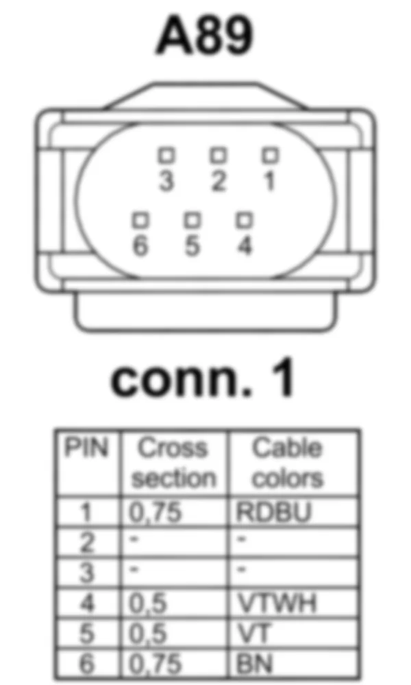 Распиновка разъема A89 -  Блок электрического контроллера DISTRONIC для Mercedes-Benz C-class (W204) 2007—2014