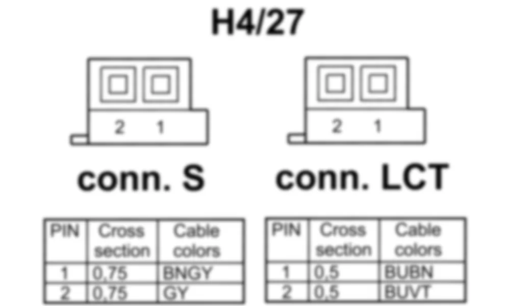 Распиновка разъема H4/27 -  Центральный динамик приборной панели для Mercedes-Benz C-class (W204) 2007—2014