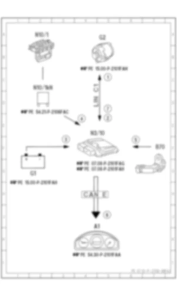 Электросхема Принципиальная электрическая схема интерфейса генератора для Mercedes-Benz C-class (W204) 2007—2014