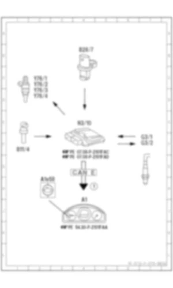 Электросхема Принципиальная электрическая схема лямбда-регулирования для Mercedes-Benz C-class (W204) 2007—2014