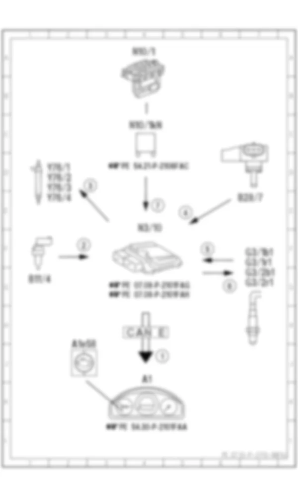 Электросхема Принципиальная электрическая схема лямбда-регулирования для Mercedes-Benz C-class (W204) 2007—2014