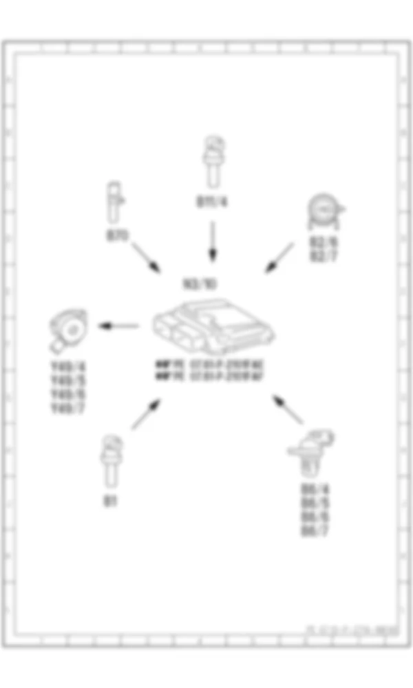 Электросхема Принципиальная электрическая схема регулировки фаз газораспределения для Mercedes-Benz C-class (W204) 2007—2014
