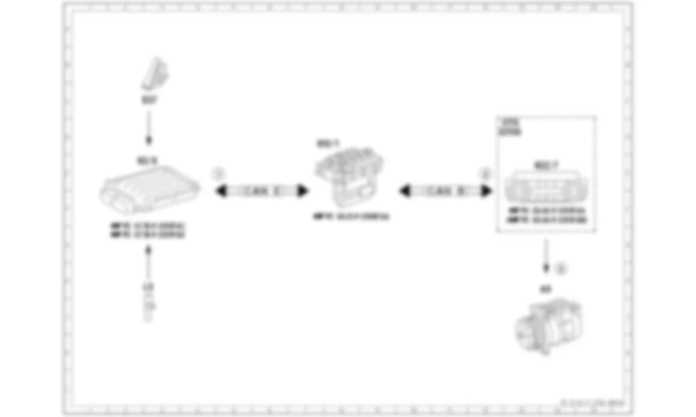 Электросхема Принципиальная электрическая схема системы впрыска дизельного топлива Common Rail (CDI), отключение компрессора хладагента для Mercedes-Benz C-class (W204) 2007—2014