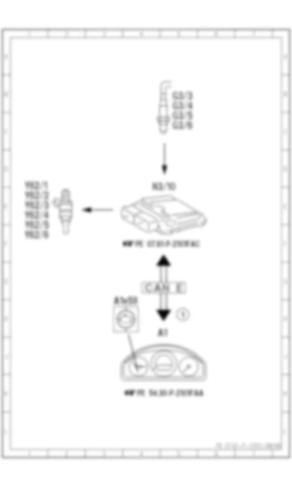 Электросхема Принципиальная электрическая схема управления двумя датчиками ME для Mercedes-Benz C-class (W204) 2007—2014
