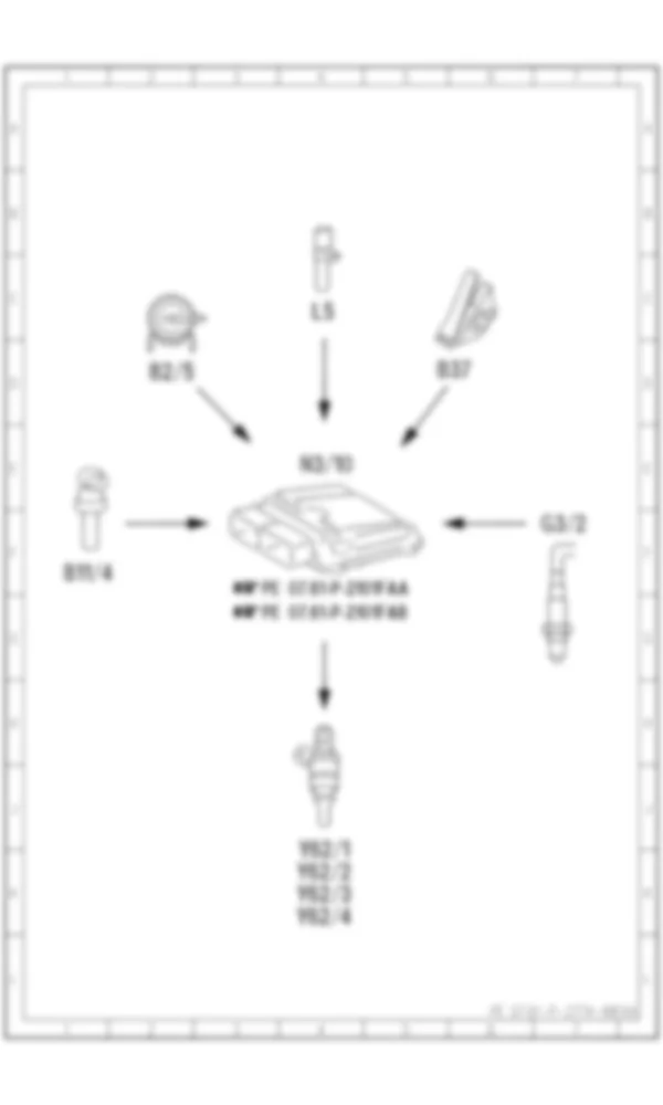 Электросхема Принципиальная электрическая схема лямбда-регулирования ME для Mercedes-Benz C-class (W204) 2007—2014