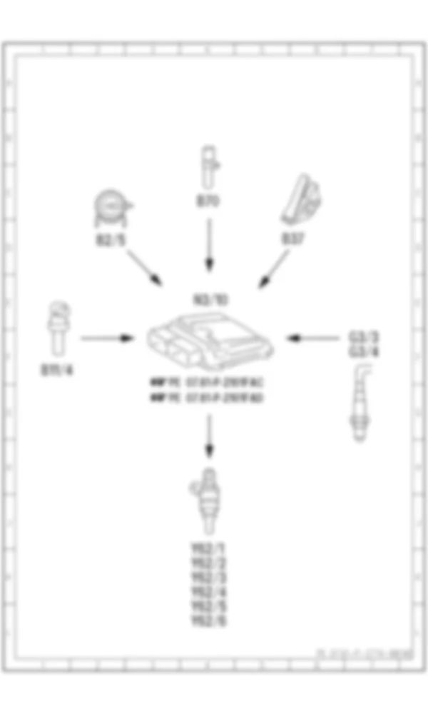 Электросхема Принципиальная электрическая схема лямбда-регулирования ME для Mercedes-Benz C-class (W204) 2007—2014