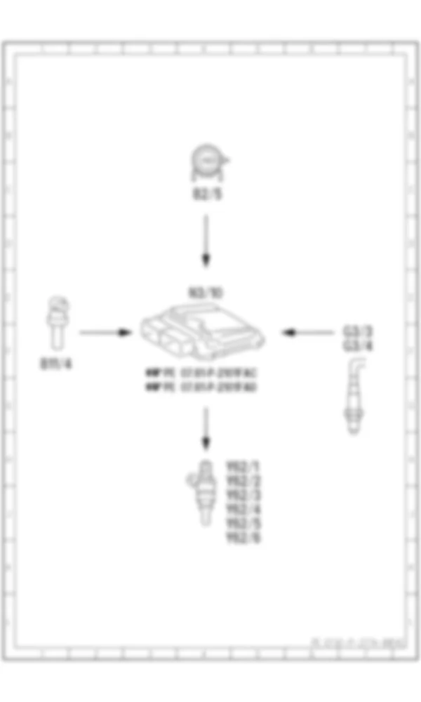 Электросхема Принципиальная электрическая схема лямбда-регулирования ME для Mercedes-Benz C-class (W204) 2007—2014