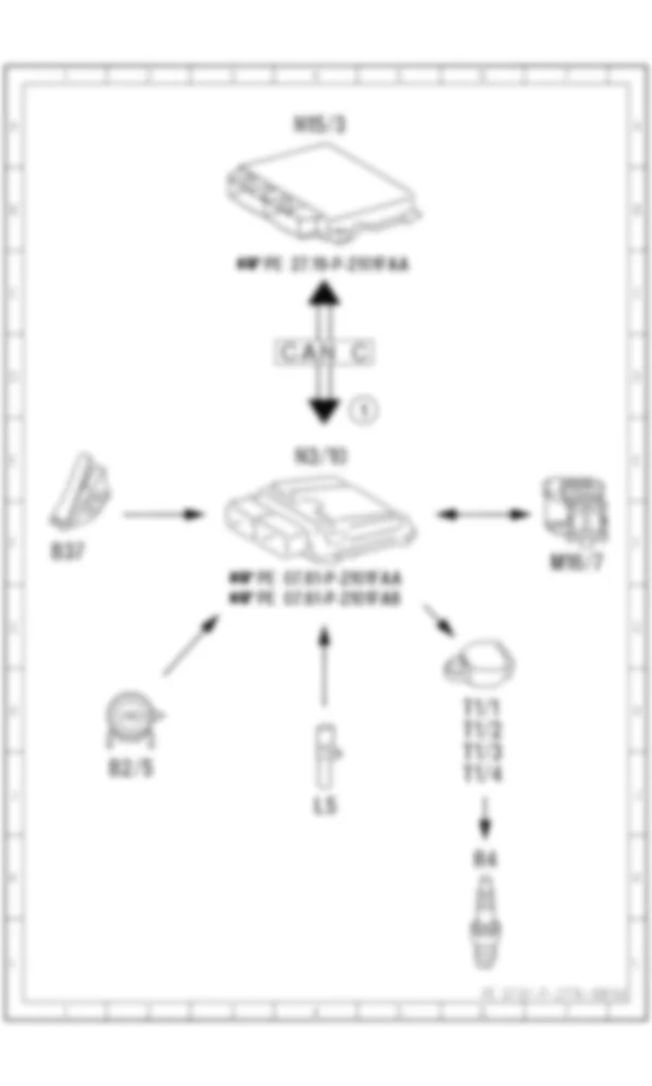 Электросхема Принципиальная электрическая схема коробки передач, защита от перегрузки ME для Mercedes-Benz C-class (W204) 2007—2014
