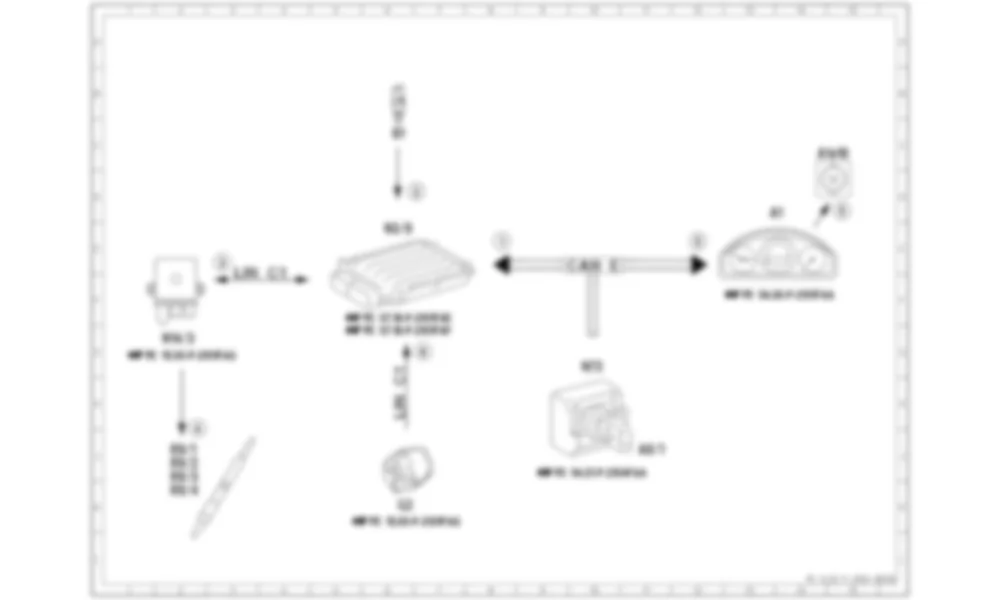 Электросхема Принципиальная электрическая схема системы впрыска дизельного топлива Common Rail (CDI), предварительный нагрев для Mercedes-Benz C-class (W204) 2007—2014