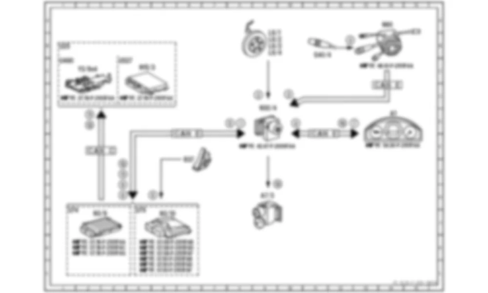 Электросхема Принципиальная электрическая схема круиз-контроля (CC) для Mercedes-Benz C-class (W204) 2007—2014