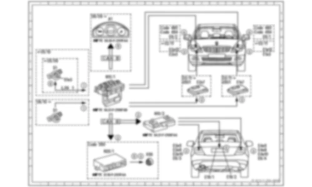 Электросхема Принципиальная электрическая схема, включение стояночных / стояночных огней для Mercedes-Benz C-class (W204) 2007—2014