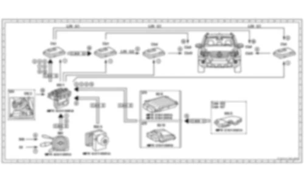 Электросхема Принципиальная электрическая схема освещения поворотов для Mercedes-Benz C-class (W204) 2007—2014