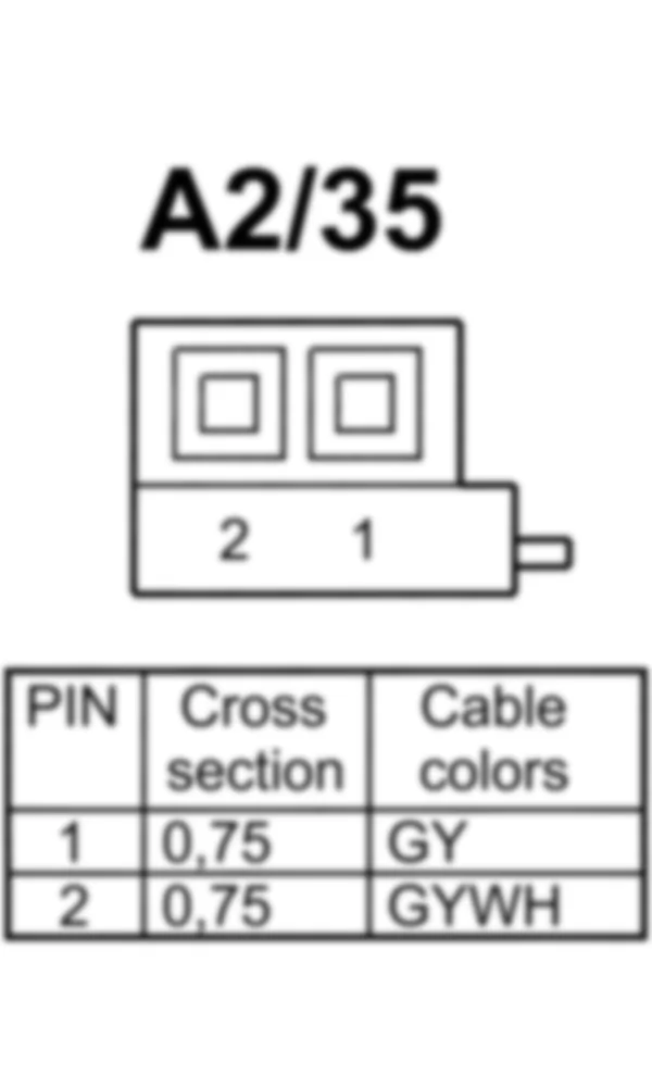 Распиновка разъема A2/35 -  Магистральная антенна KEYLESS GO для Mercedes-Benz E-class (C207) 2010-2017
