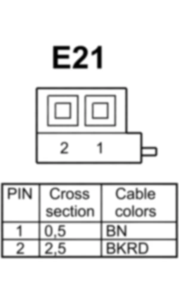 Распиновка разъема E21 -  Центральный стоп-сигнал для Mercedes-Benz E-class (C207) 2010-2017