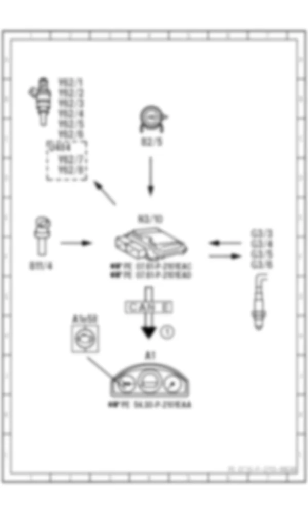 Электросхема Принципиальная электрическая схема лямбда-регулирования для Mercedes-Benz E-class (C207) 2010-2017
