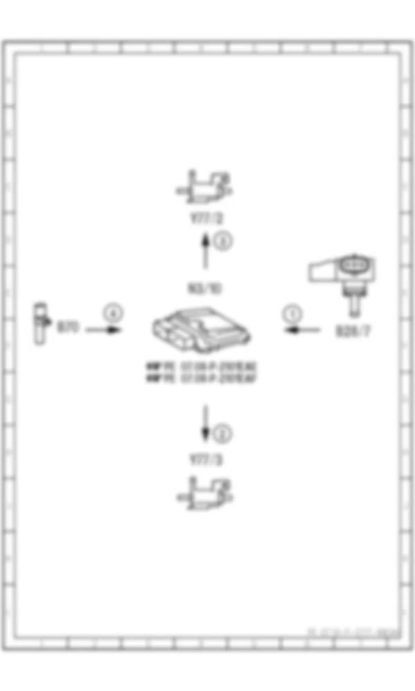 Электросхема Принципиальная электрическая схема переключения впускного коллектора для Mercedes-Benz E-class (C207) 2010-2017