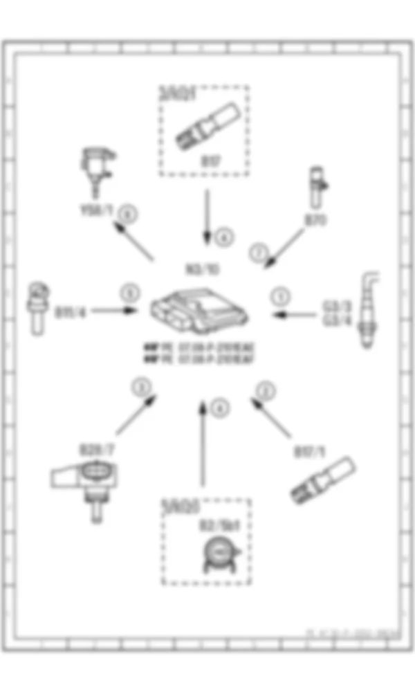 Электросхема Электрическая схема функции продувки для Mercedes-Benz E-class (C207) 2010-2017