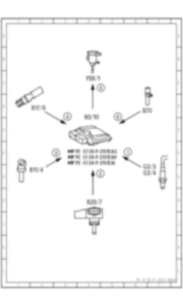 Электросхема Электрическая схема функции продувки для Mercedes-Benz E-class (C207) 2010-2017
