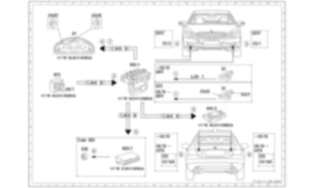 Электросхема Принципиальная электрическая схема включения передних противотуманных фар для Mercedes-Benz E-class (C207) 2010-2017