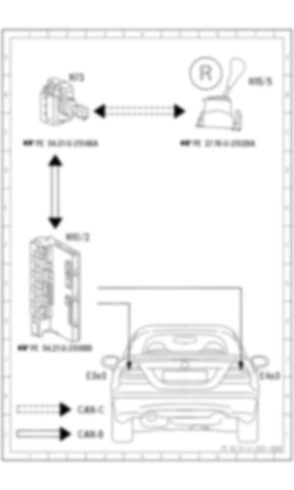 Электросхема Функциональная схема электрической системы для наружного освещения для Mercedes-Benz CLK-class (W209) 2002—2009