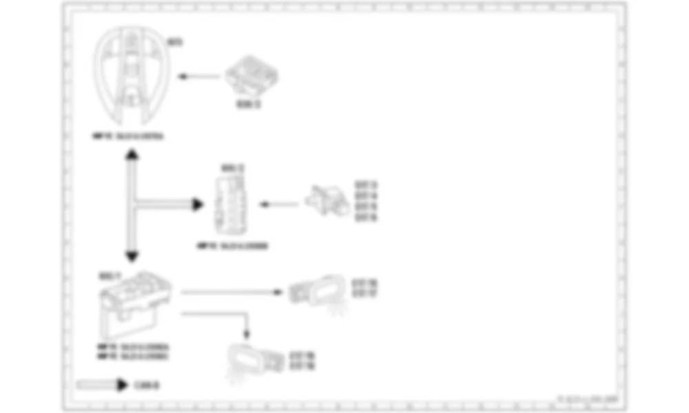 Электросхема Функциональная схема электрической системы внутреннего освещения для Mercedes-Benz E-class (W211) 2002—2009