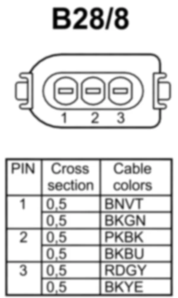 Распиновка разъема B28/8 -  Датчик перепада давления (DPF) для Mercedes-Benz E-class (W212) 2009—2016