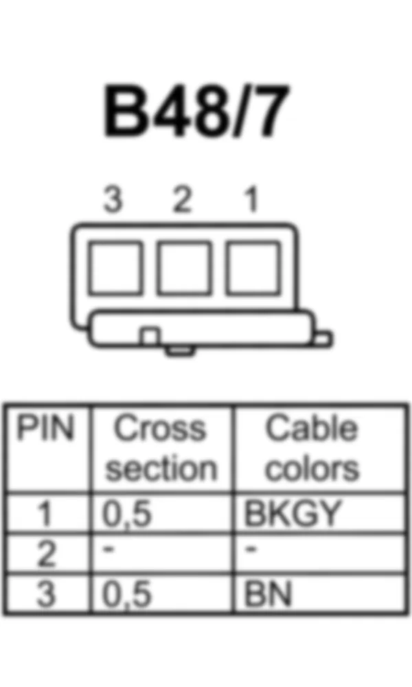 Распиновка разъема B48/7 -  Датчик давления в левой передней двери для Mercedes-Benz E-class (W212) 2009—2016