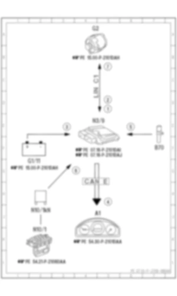 Электросхема Принципиальная электрическая схема интерфейса генератора для Mercedes-Benz E-class (W212) 2009—2016