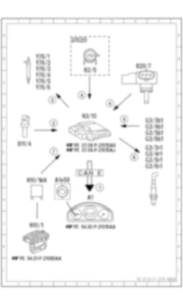 Электросхема Принципиальная электрическая схема лямбда-регулирования для Mercedes-Benz E-class (W212) 2009—2016