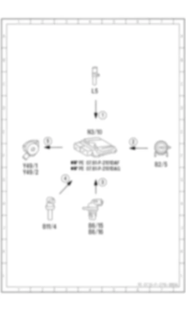 Электросхема Принципиальная электрическая схема регулировки фаз газораспределения для Mercedes-Benz E-class (W212) 2009—2016