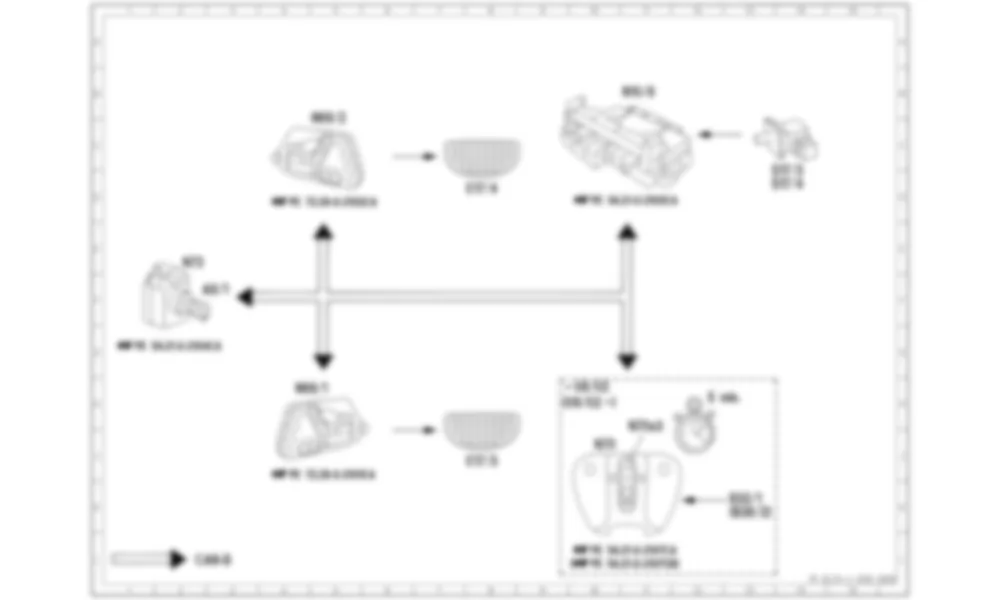 Электросхема Функциональная схема электрической системы внутреннего освещения для Mercedes-Benz CL-class (C215) 1999—2006