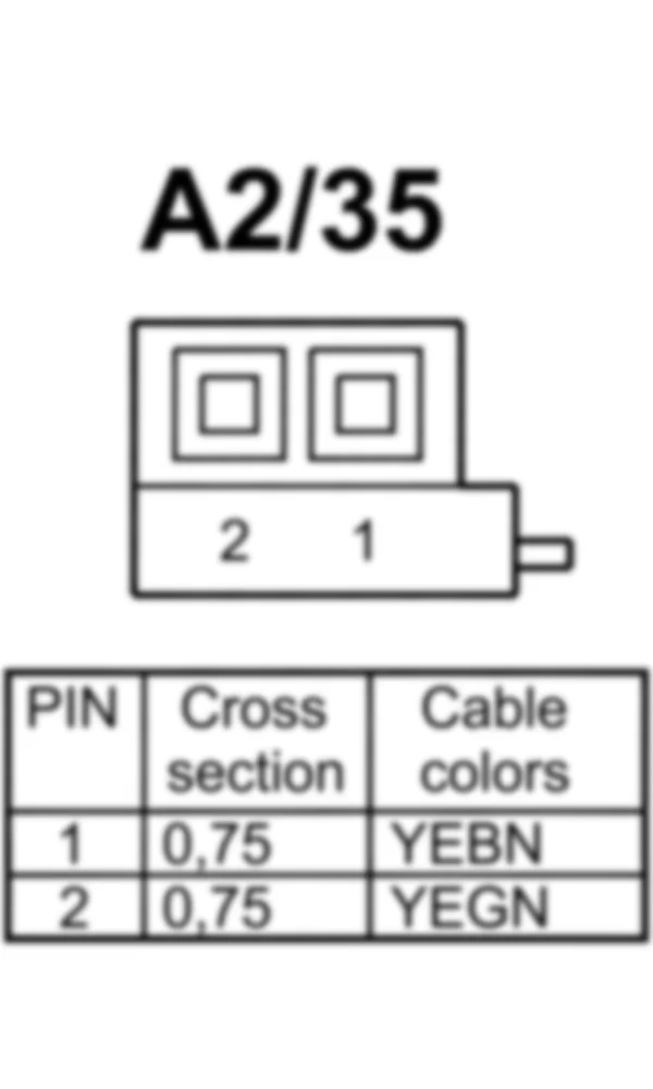 Распиновка разъема A2/35 -  Магистральная антенна KEYLESS GO для Mercedes-Benz CL-class (C216) 2006—2014