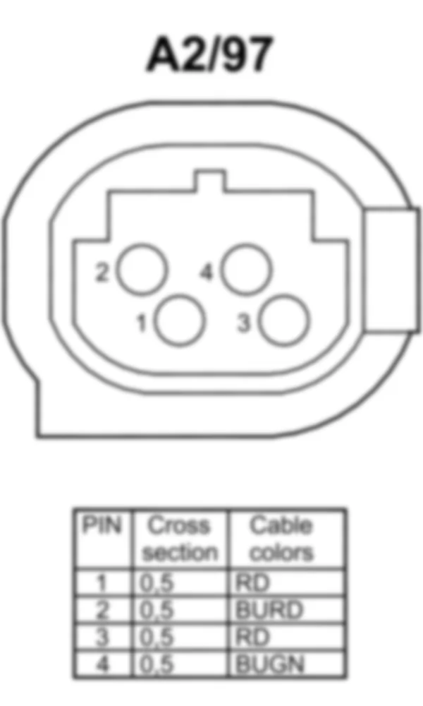 Распиновка разъема A2/97 -  Центральная антенна TPM [RDK] для Mercedes-Benz CL-class (C216) 2006—2014