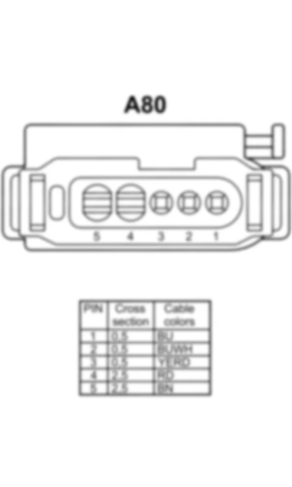 Распиновка разъема A80 -  Интеллектуальный сервомодуль для DIRECT SELECT для Mercedes-Benz CL-class (C216) 2006—2014