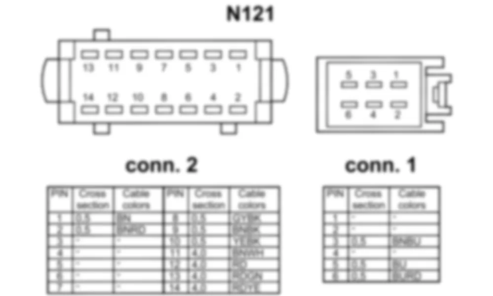 Распиновка разъема N121 -  Блок управления TLC [HDS] для Mercedes-Benz CL-class (C216) 2006—2014