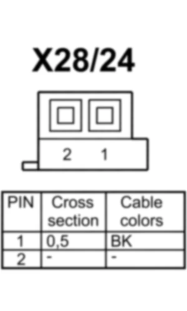 Распиновка разъема X28/24 -  Разъем салона / телематики для Mercedes-Benz CL-class (C216) 2006—2014