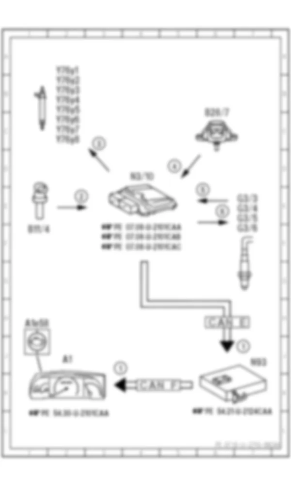 Электросхема Принципиальная электрическая схема лямбда-регулирования для Mercedes-Benz CL-class (C216) 2006—2014
