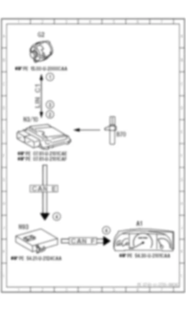 Электросхема Функциональная электрическая схема интерфейса генератора ME для Mercedes-Benz CL-class (C216) 2006—2014
