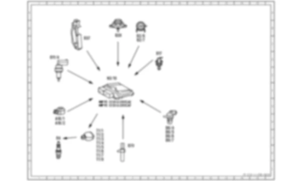 Электросхема Принципиальная электрическая схема контроля детонации для Mercedes-Benz CL-class (C216) 2006—2014