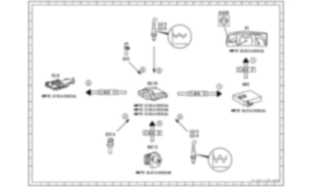 Электросхема Принципиальная электрическая схема системы очистки выхлопных газов для Mercedes-Benz CL-class (C216) 2006—2014